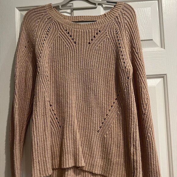 Lucky Brand Size L Knit Sweater Pink/Tan - Picture 1 of 2